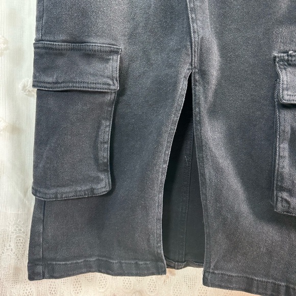 NWT Wild Fable Women’s Black Denim Cargo Midi Skirt Size XXS - Picture 5 of 9